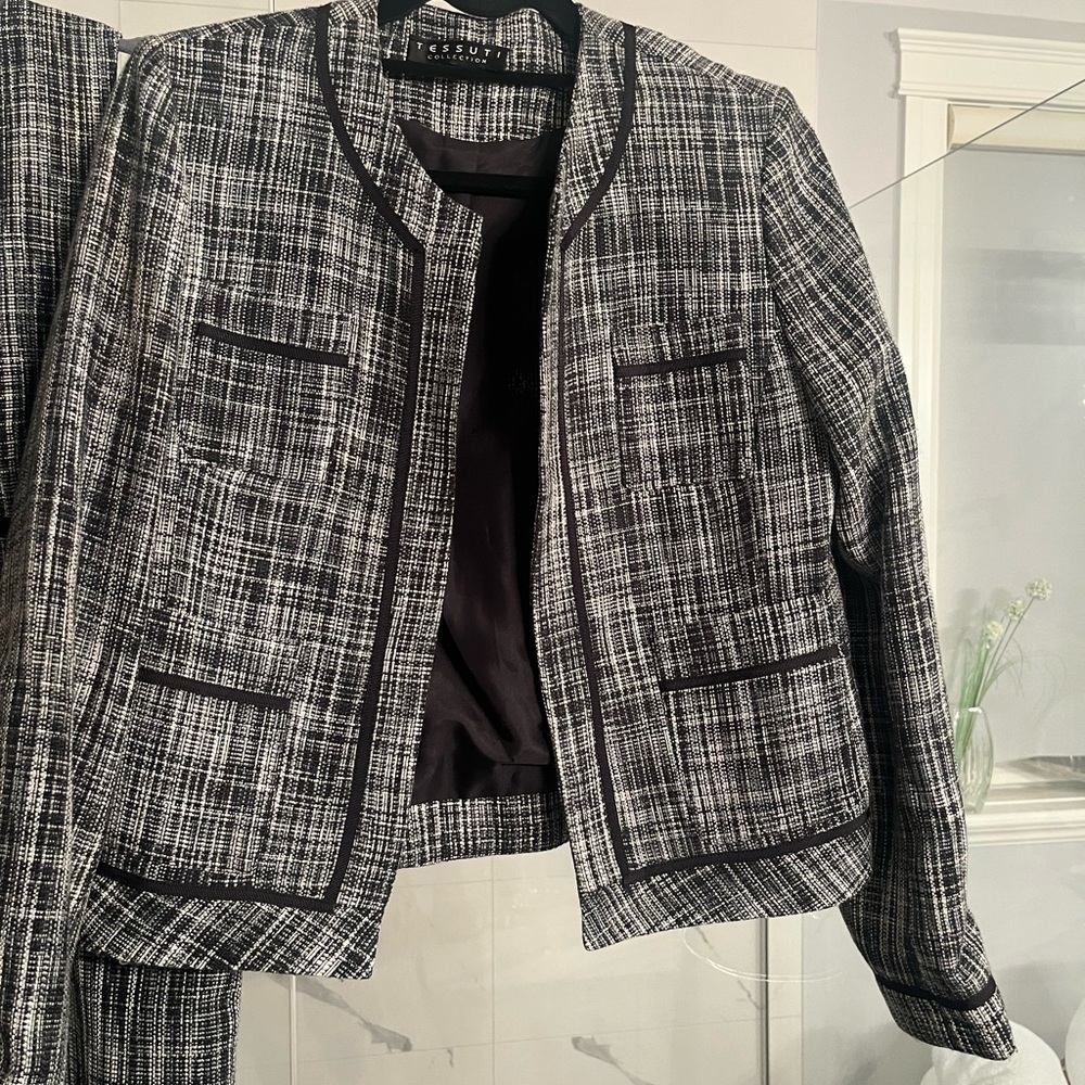 Tessuti two-piece business suit, dress and jacket matching size 10 - Picture 15 of 15